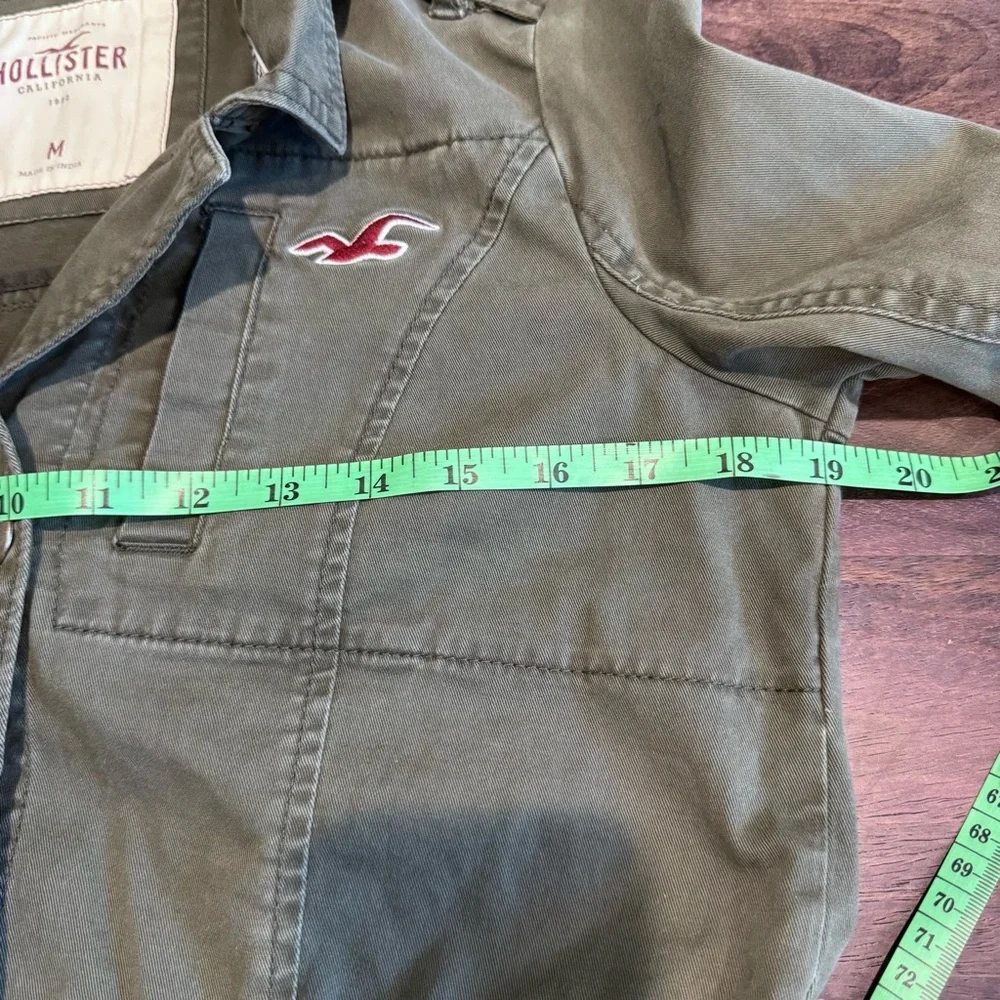 Hollister Women's Utility Jacket in Olive, Size‎ Medium Y2K